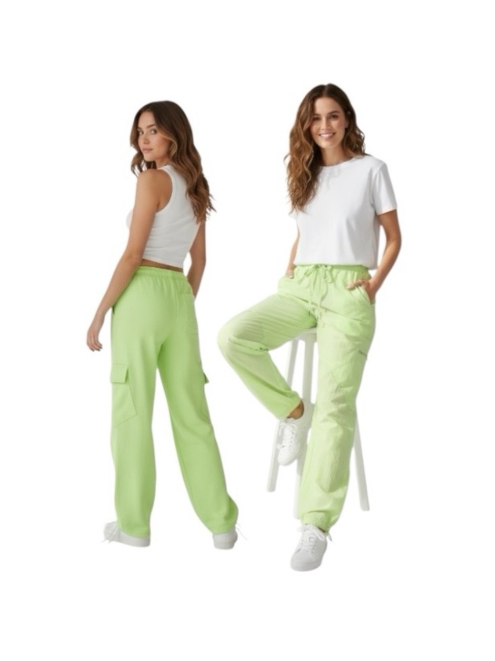 No Boundaries Mint Green Parachute Joggers